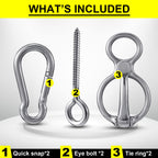 Dunzy 2 Sets Horse Tie Ring, Horse Tack And Supplies Horse Training Equipment Safe Horse Accessories With Eye Bolt, Tie Rings (S