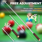 Eotjyao Pool Bridge Stick, Professional Retractable Pool Cue Bridge With Removable Brass Bridge Head, Free Adjustment For Multi-