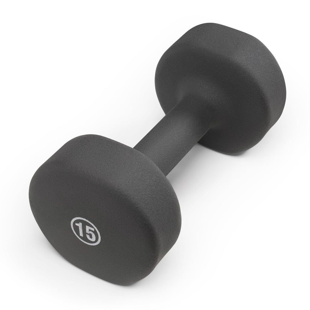 Marcy Neoprene Dumbbell, Single Piece, 15-Lb, Steel Grey