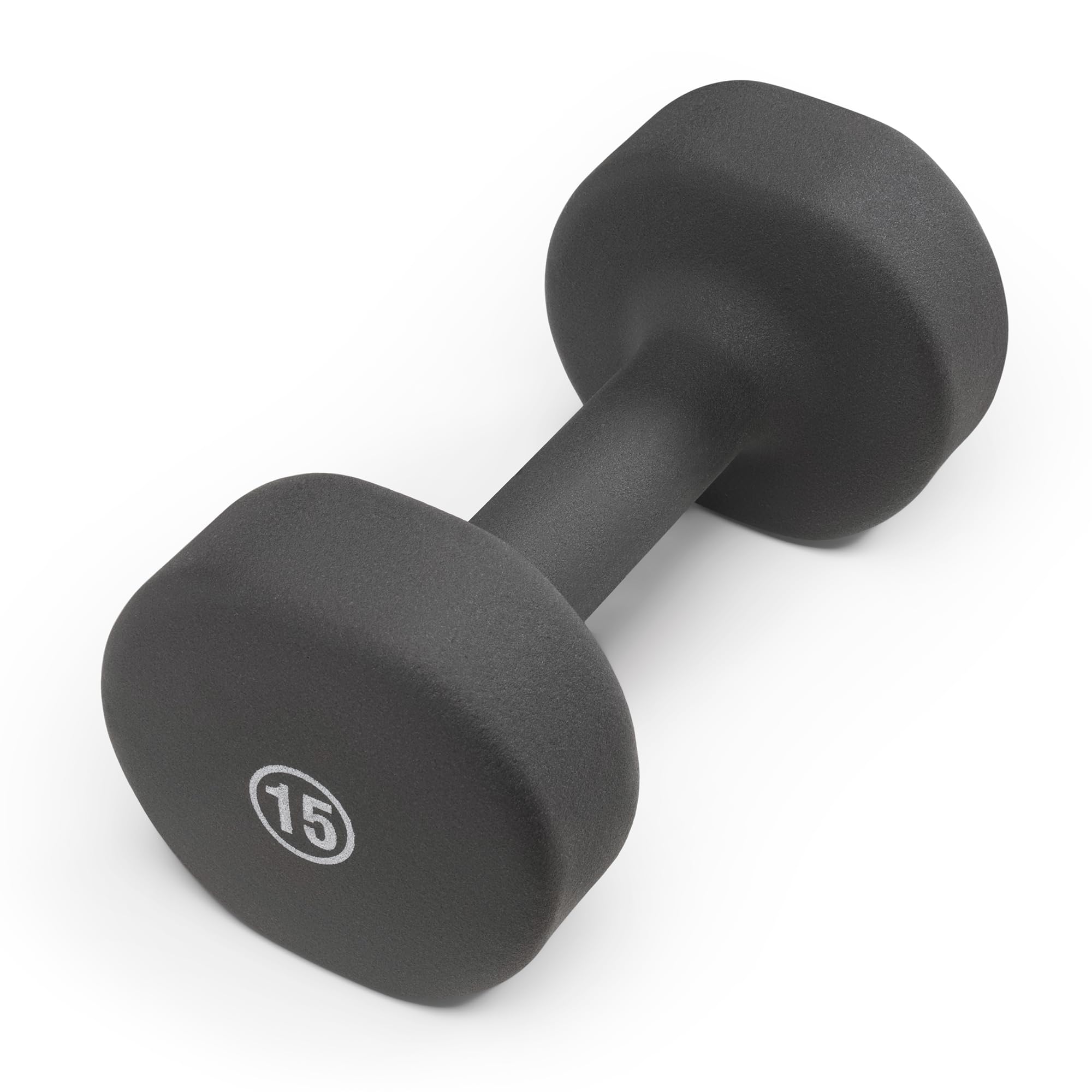 Marcy Neoprene Dumbbell, Single Piece, 15-Lb, Steel Grey