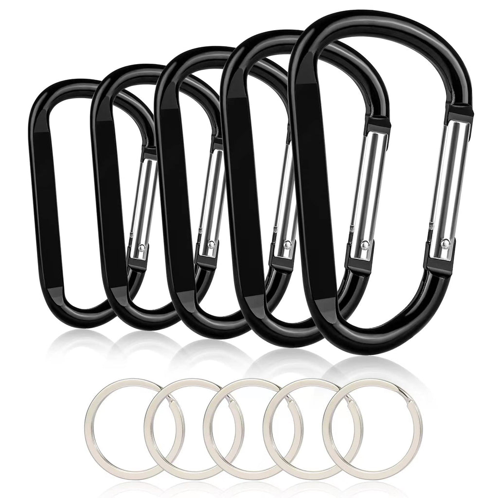 5Pcs 4 ''/10Cm Carabiner Clip- Large Strong Caribeener Clips-D Ring Caribeaner Keychain.