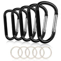 5Pcs 4 ''/10Cm Carabiner Clip- Large Strong Caribeener Clips-D Ring Caribeaner Keychain.