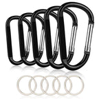 5Pcs 4 ''/10Cm Carabiner Clip- Large Strong Caribeener Clips-D Ring Caribeaner Keychain.