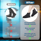 Wfarh Shoe Covers With Zipper, Waterproof Hard Sole Version Shoe Covers For Rain, Reusable Silicone Non Slip Shoe Covers Outdoor
