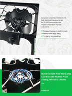 9Trading Cast Iron Free Stand Lp Propane Double Burner Cooking Stove Range Outdoor Cooker