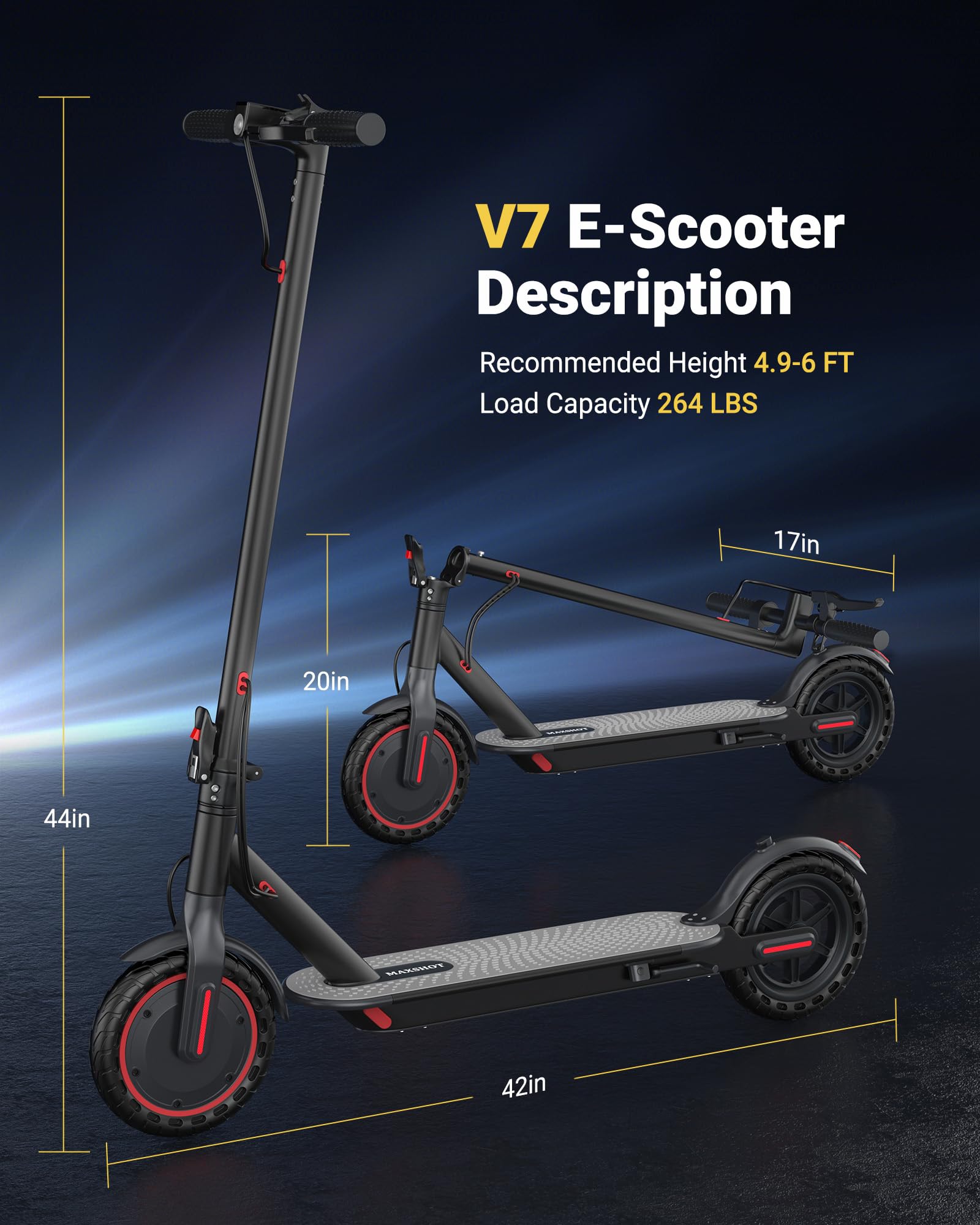 Electric Scooter, 8.5 /10 /14 Tire, 16/19/22 Mph Top Speed, 12/22/27/28/49 Miles Long Range, Folding Escooter for Adults and Tee