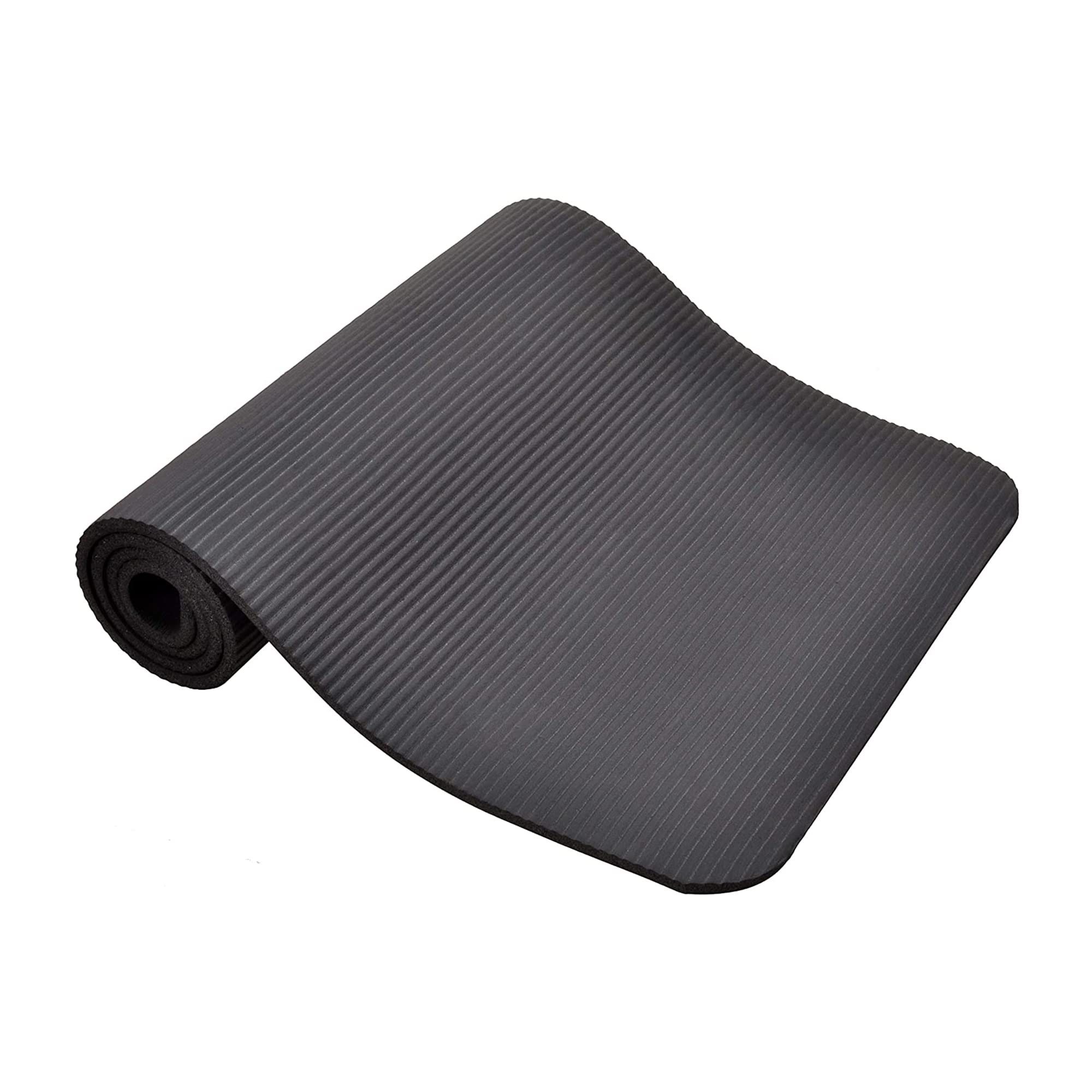 Balancefrom All Purpose 1/2-Inch Extra Thick High Density Anti-Tear Exercise Yoga Mat And Knee Pad With Carrying Strap, Black