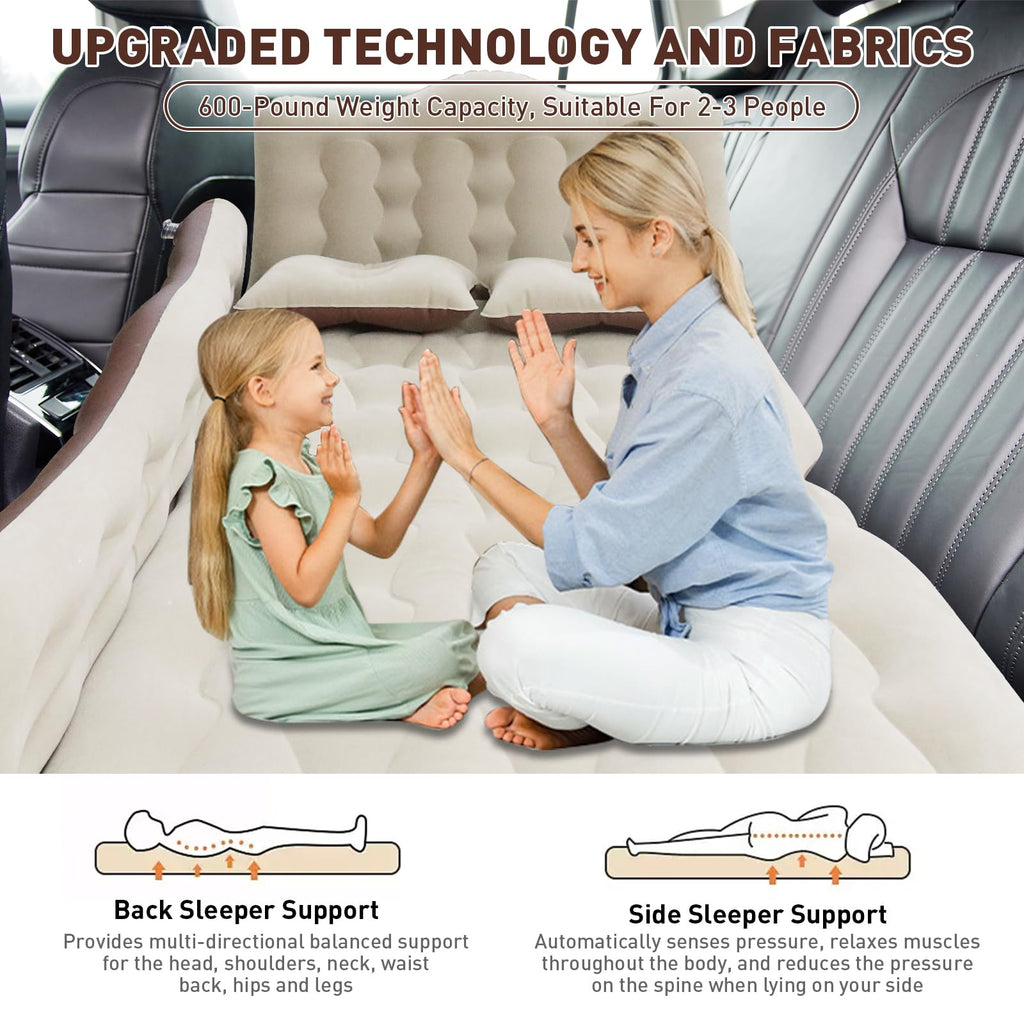 Iswees Car Bed Suv Air Mattress, Car Air Mattress With Electric Pump, 2 Inflatable Pillows And 2 Footrests For Back Seat, Side S