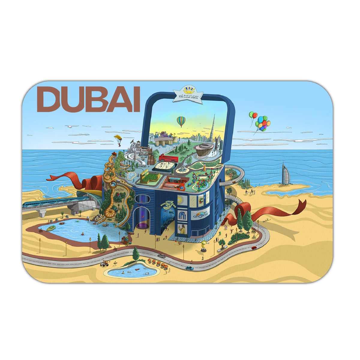 ISEE 360 Dubai Rectangular Fridge Magnet Gifts for HomeKitchen and Refrigerator Doors  Office Doors Multicolor Travel Souvenir 