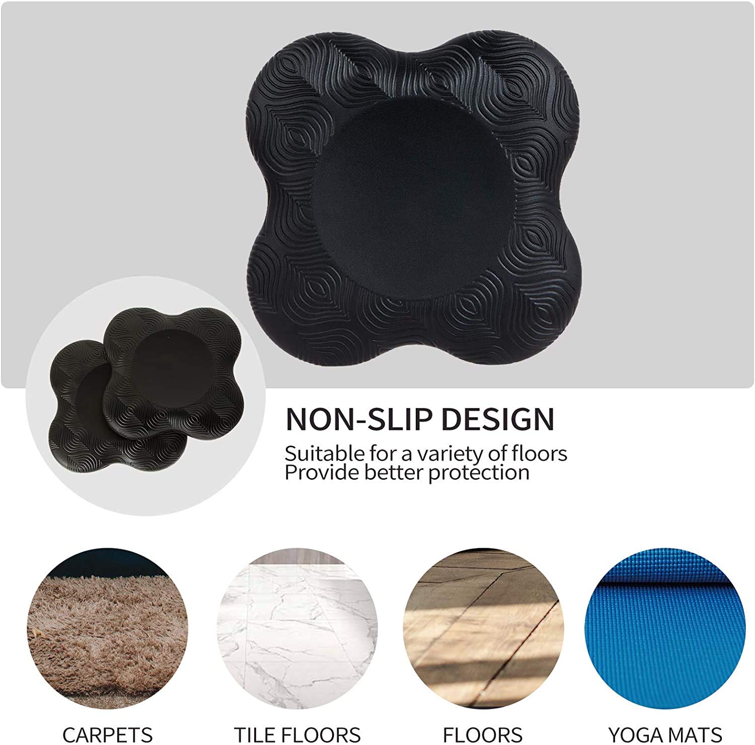 Zealtop Yoga Knee Pad Cushion Extra Thick For Knees Elbows Wrist Hands Head Foam Yoga Pilates Work Out Kneeling Pad (Lake Blue 2