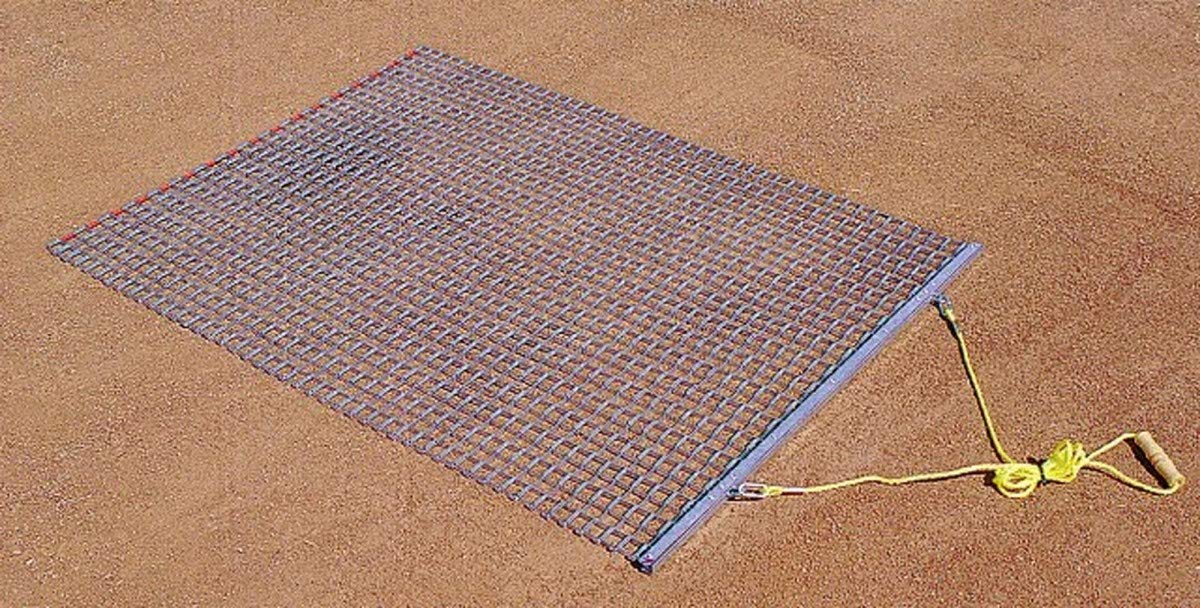 Trigon Sports Heavy Duty Drag Mat, Steel Mesh Field Surface Leveling Drag Mat With Drag Bar Attachment, Infield Drag Mat For Man