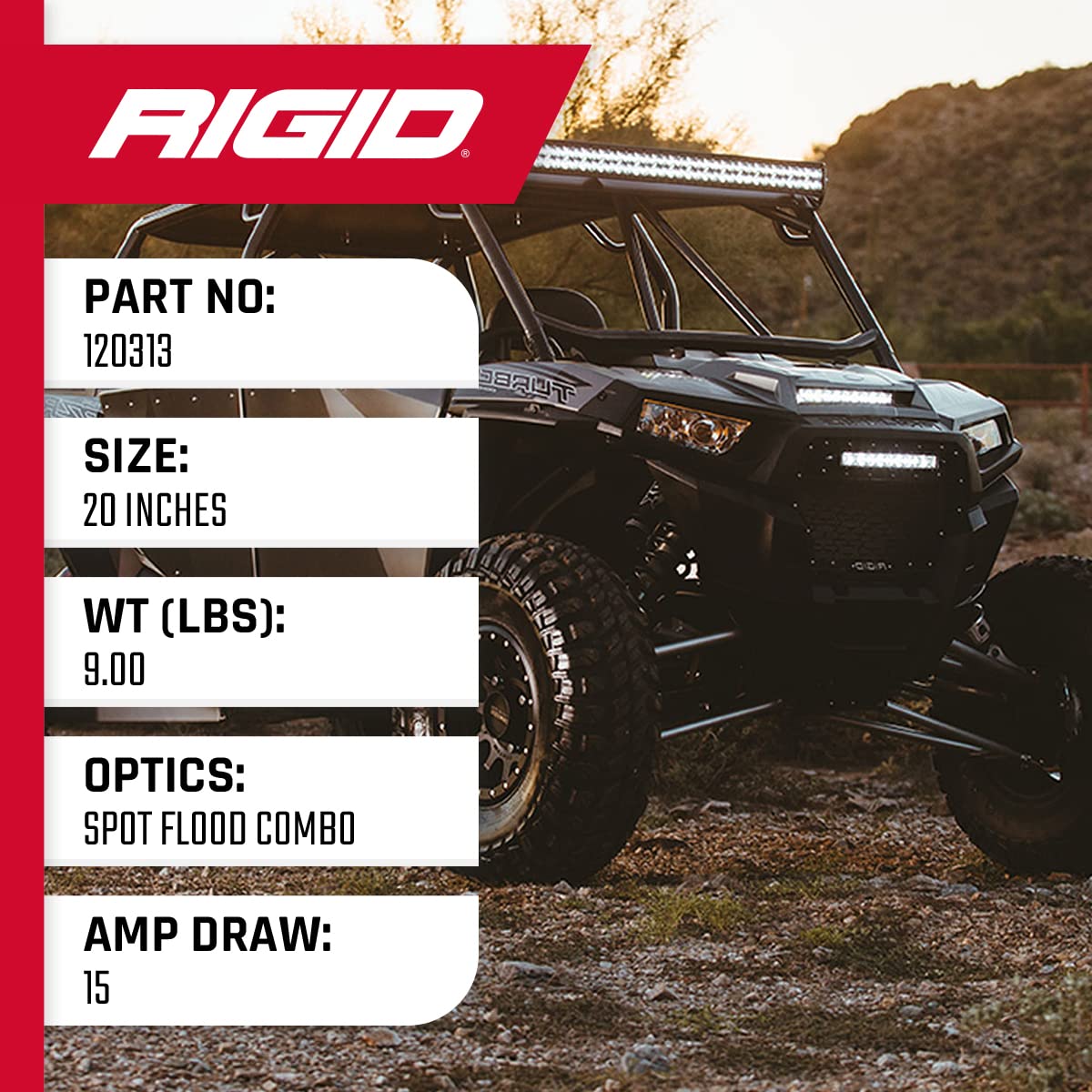 Rigid Industries - E-Series Pro Led Light, Spot/Flood Optic Combo, 20 Inch, Black Housing, Driving Lights, Led Lights, Off Roadi