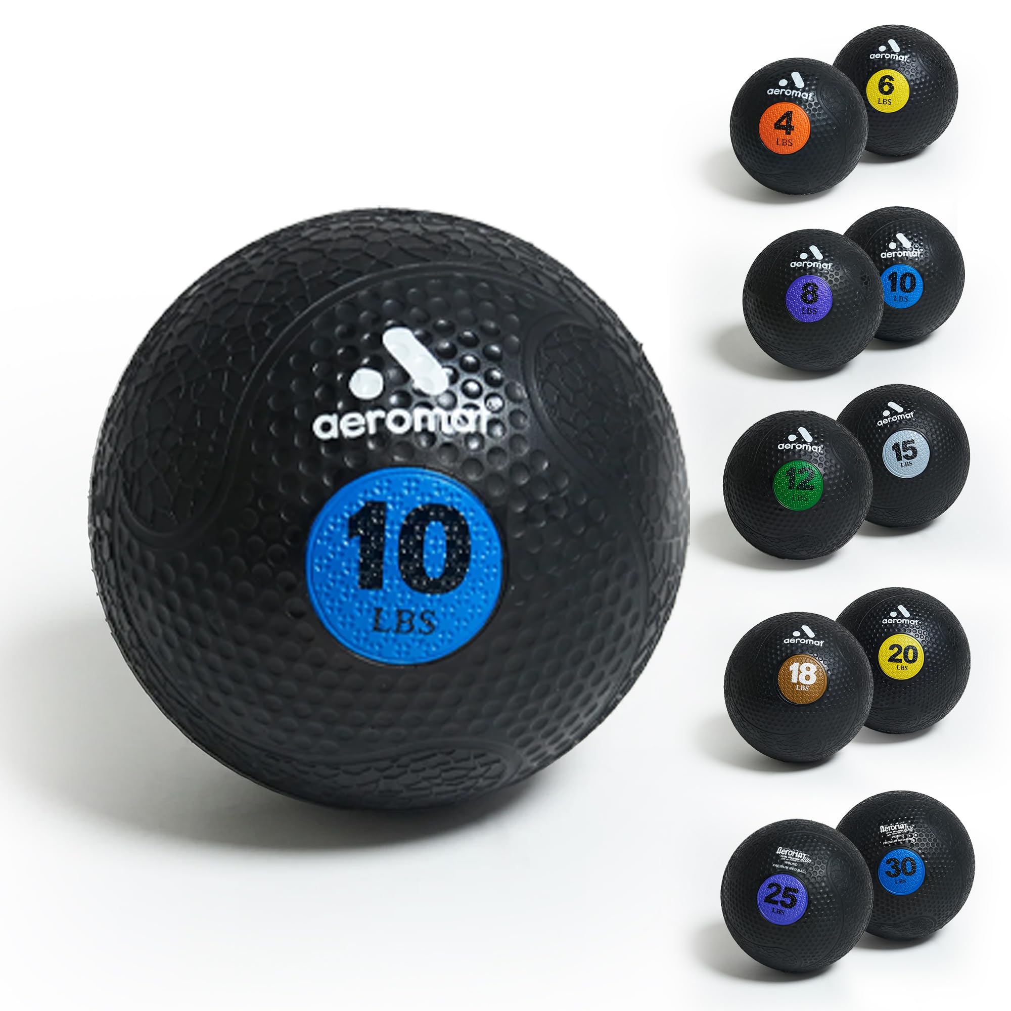 Aeromat Extreme Elite 10 Lb Medicine Balls For Exercise - 9'' Diameter Workout Ball, Weighted Balls For Exercise, Weight Ball, W