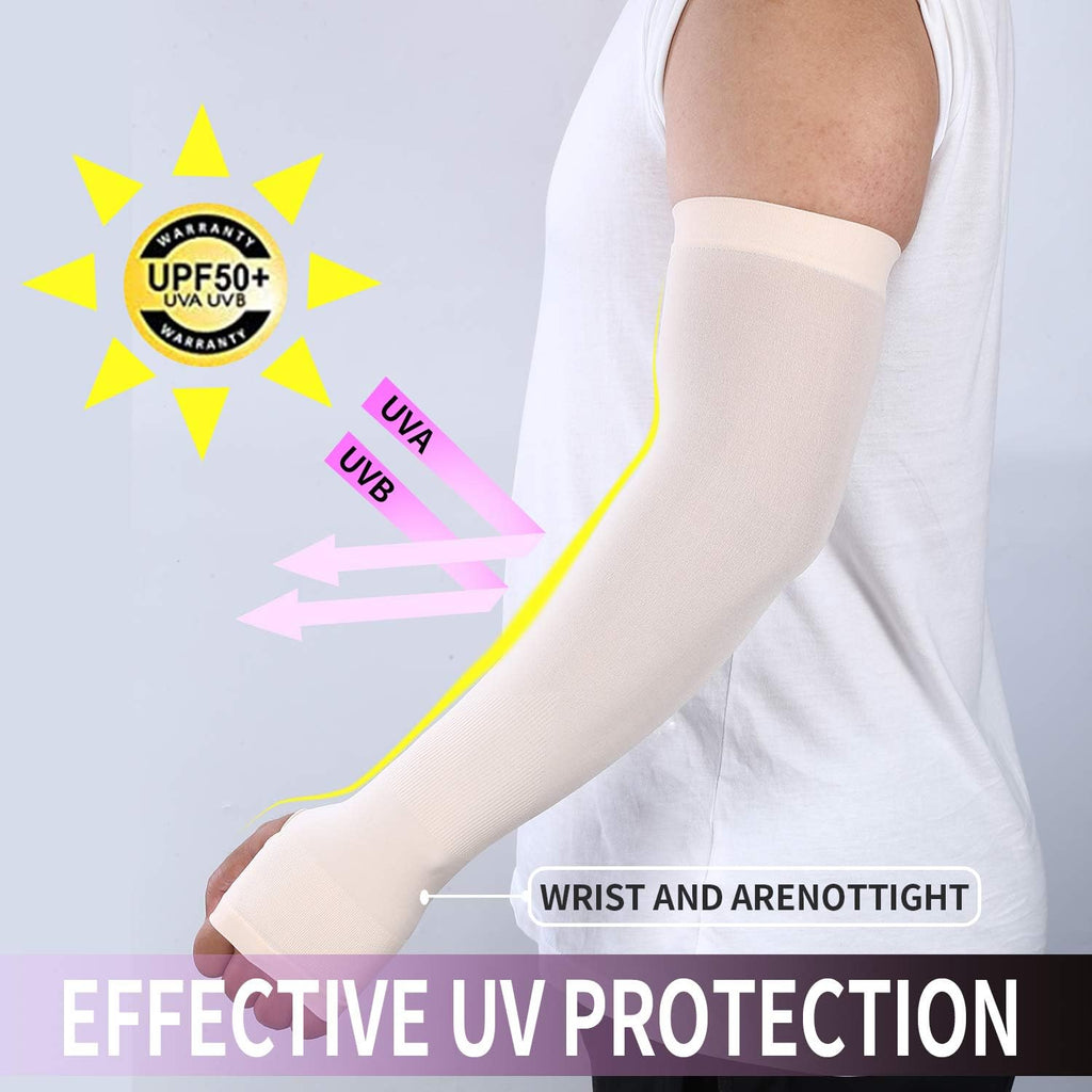 Kuhnmarvin Women Compression Arm Sleeves For Men To Cover Arms Tattoo Cover-Up Volleyball Sleeve Softball Pickleball (2Pairs Whi