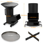 Onlyfire Outdoor Living 3-In-1 Camp Rocket Stove With 14.5 Cooking Grate, 18 Griddle And Cooktop, Portable Wood Burning Camping
