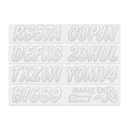 Stiffie Whipline White/Silver 3 '' Super Sticky Boat & Pwc Registration Decals  Numbers Letters Stickers