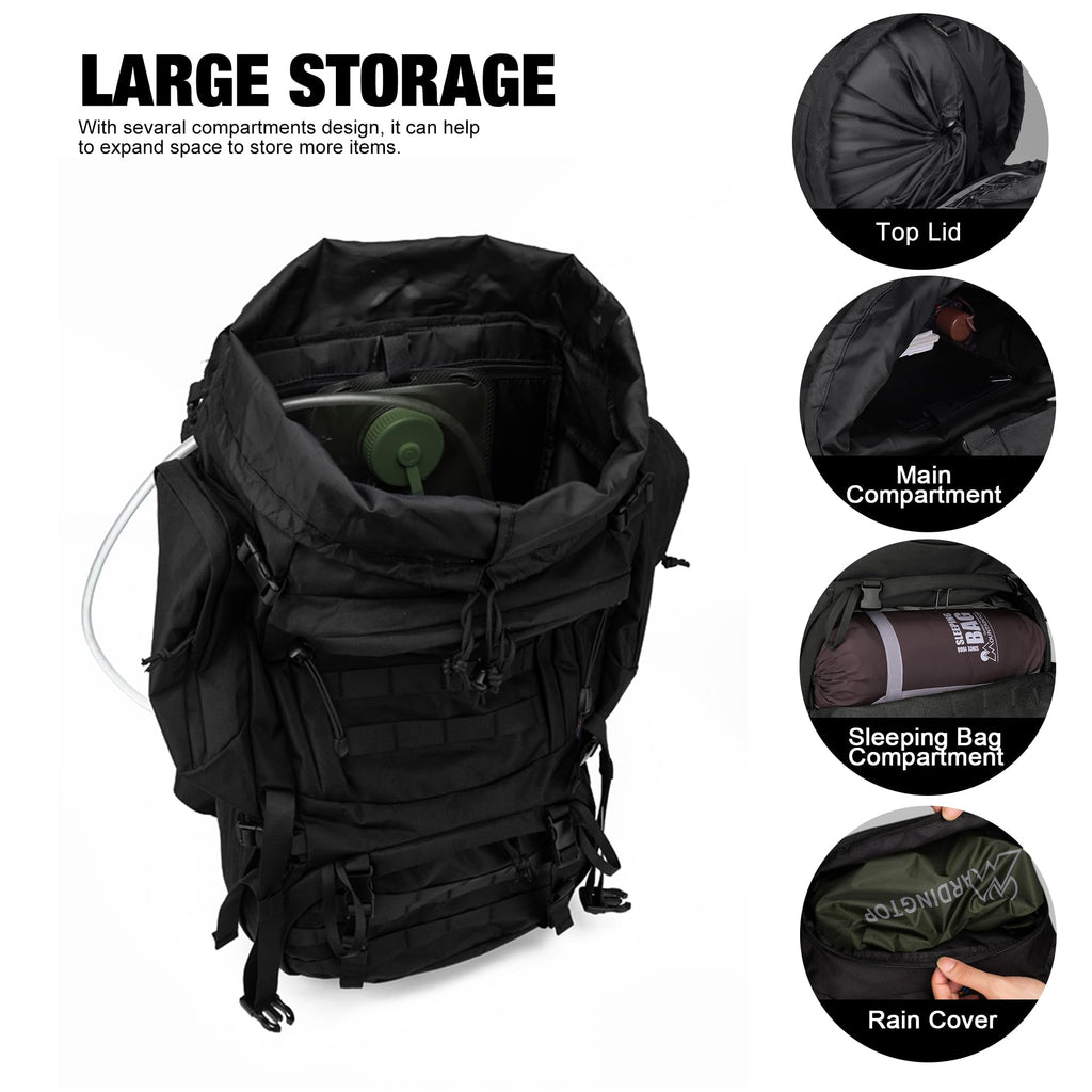 Mardingtop 60L Military Internal Frame Backpack For Hiking,Camping,Hunting,Rucksack Backpack With Rain Cover