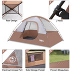 Camping Tent 2 Person, Waterproof Windproof Tent With Rainfly Easy To Set Up Portable Dome Tents For Camping