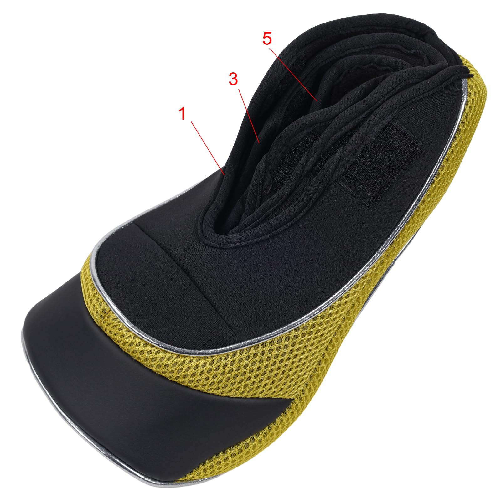 Andux Golf 460Cc Driver Fairway Wood Club Head Covers Hook & Loop Set Of 3 Yellow