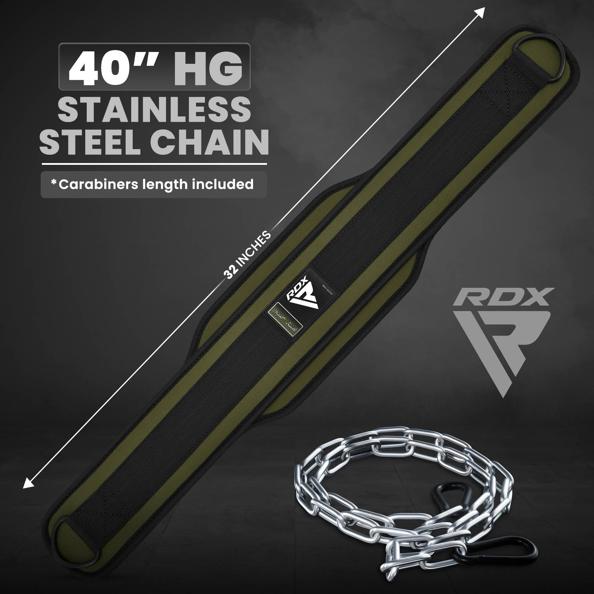 Rdx Dip Belt For Weight Lifting, Heavy Duty 36 Inch Adjustable Steel Chain, Dipping Belt Chin Pull Ups Gym Training Bodybuilding
