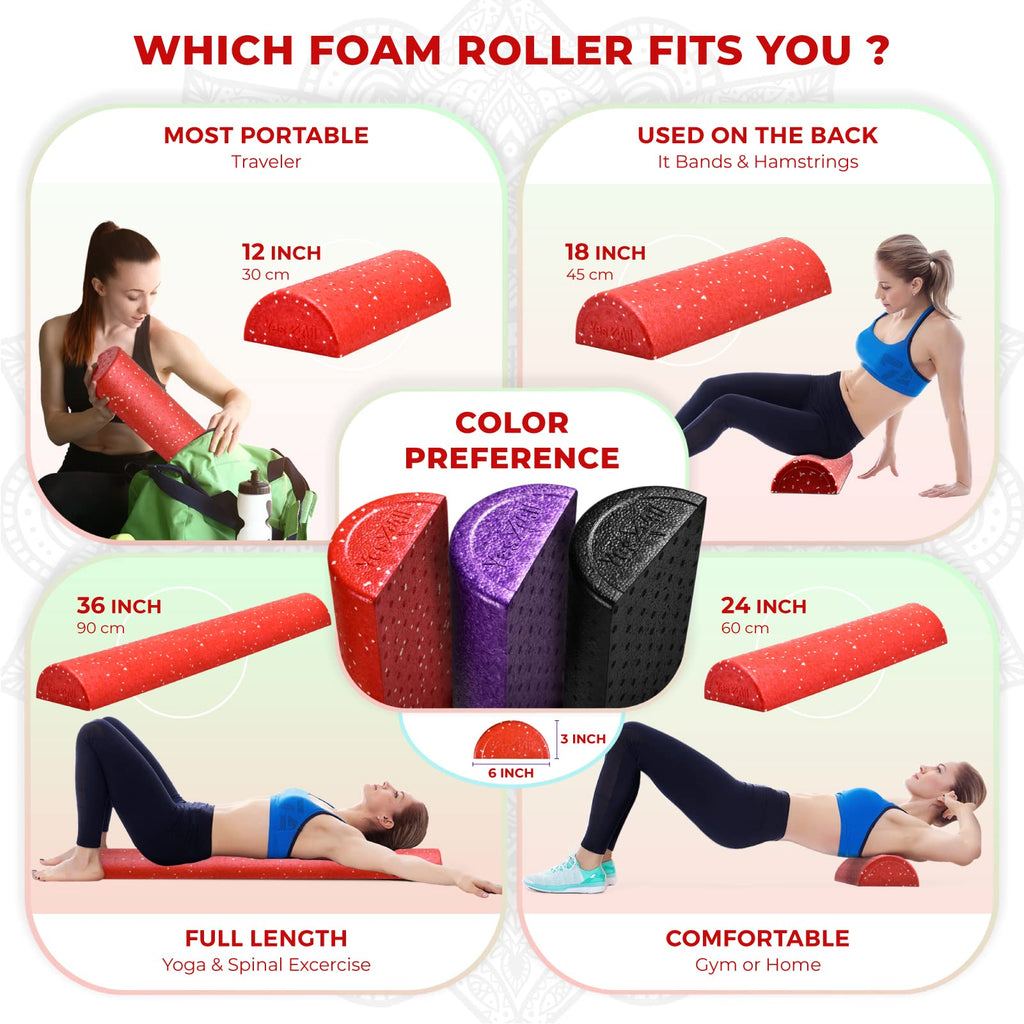 Yes4All Half Roller Epp - Red Snow - 36 Inch