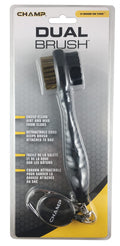 Champ Proactive Sports Dual-Bristle Club Brush With Retractable Cord, Black
