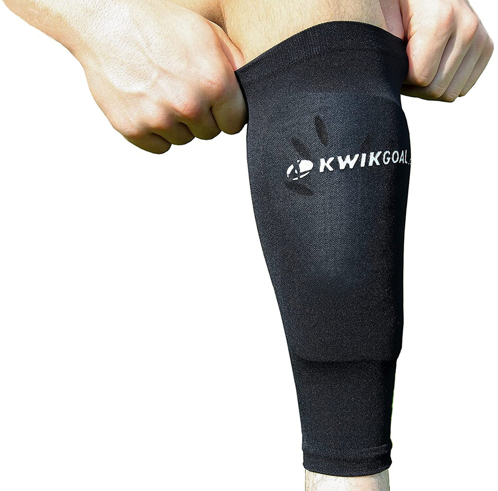 Kwik Goal Youth Shin Guard Compression Sleeves, Black