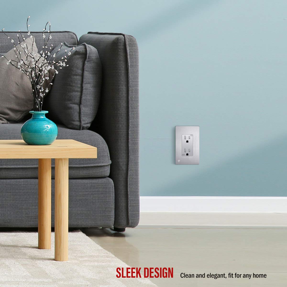 Enerlites Elite Series Screwless Decorator Wall Plate Child Safe Outlet Cover, Gloss Finish, Size 1-Gang 468 H X 293 L, Unbreaka