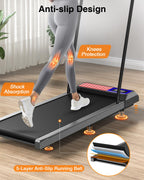 Walking Treadmill With Removable Handle,2.5Hp Portable Treadmills For Home And Office, 270Lbs Capacity Under Desk Treadmill With