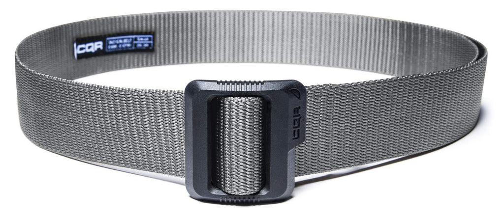 Cqr Tactical Belt, Military Style Heavy Duty Belt, Webbing Edc Quick-Release Buckle, Plastic Flip Tab Grey, Small