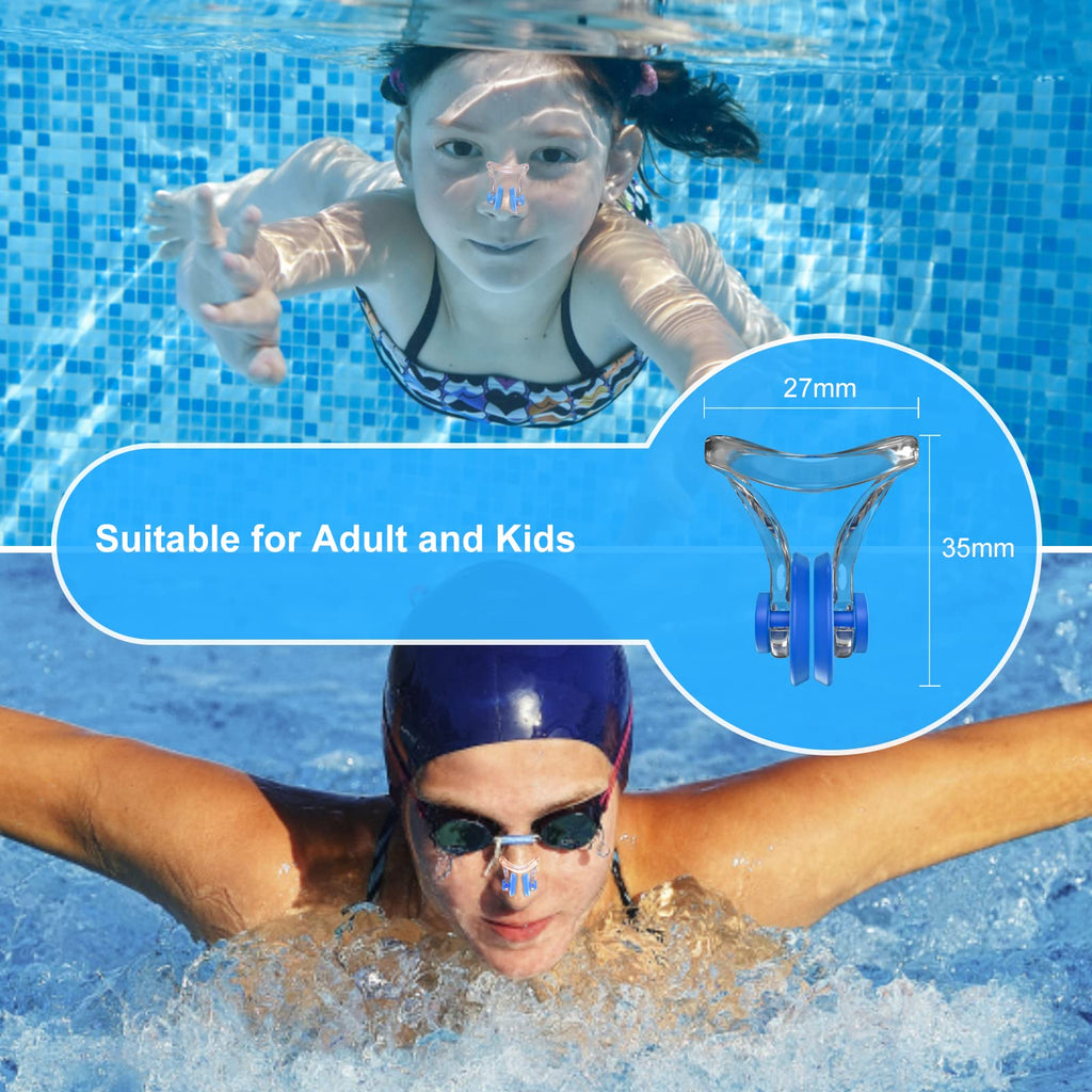 Swimming Nose Clip,Hurdilen Swim Nose Clip With Waterproof Silica Gel For Kids (Age 7+) And Adults,14 Packs,Multi-Color