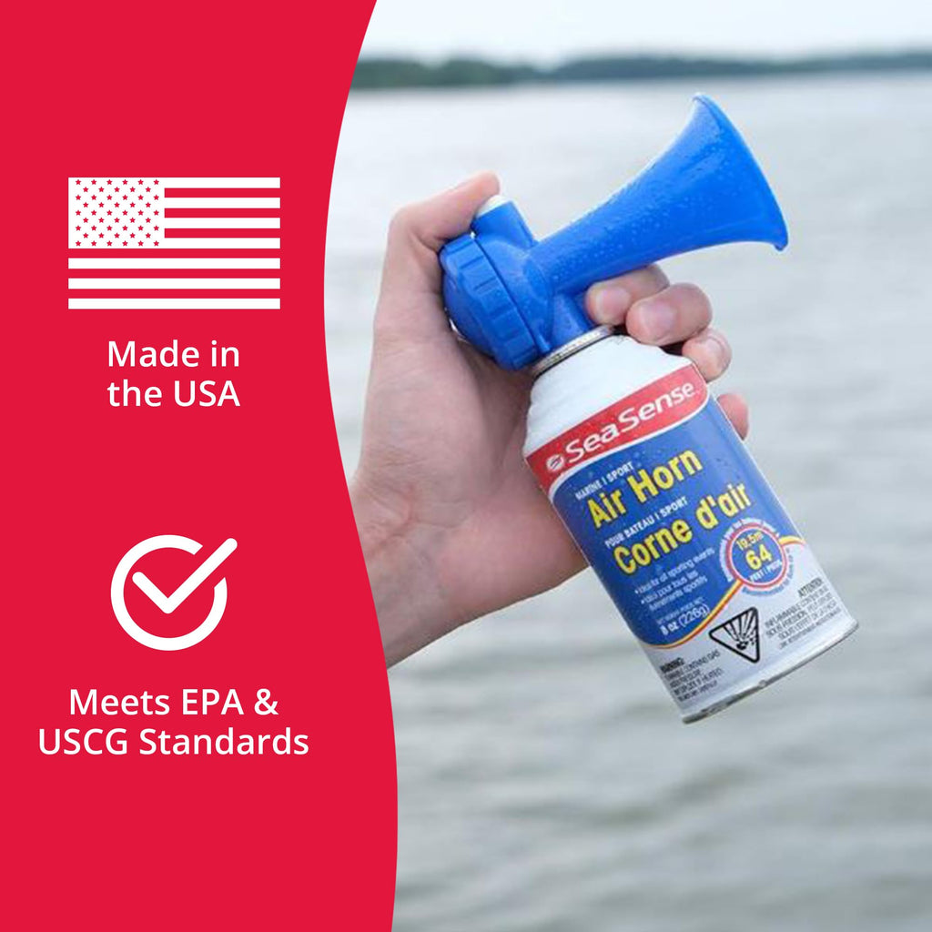 Seasense Air Horn - Jumbo Size (8 Oz), 127 Db - Loud 1 Mile Range, Meets Epa & Uscg Standards - Great For Boat & Marine Safety,