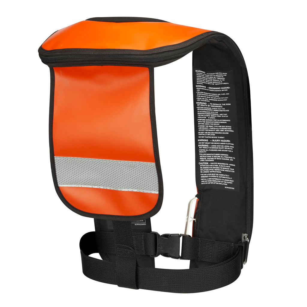 Mustang Survival - Hit Inflatable Work Vest For Adults (Orange & Black - One Size Fits All), Auto Hydrostatic, Enhanced Mobility