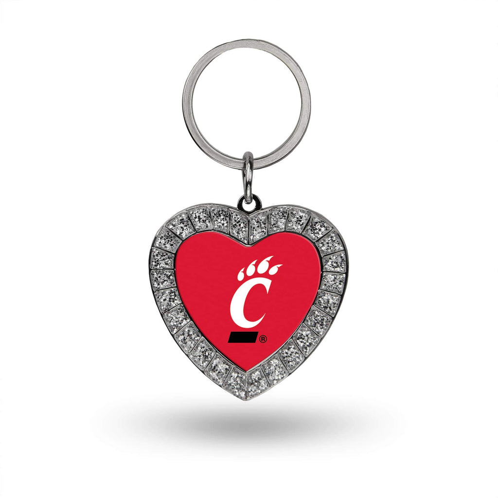 Rico Industries Ncaa Cincinnati Bearcats Metal Rhinestone Heart Keychain