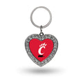 Rico Industries Ncaa Cincinnati Bearcats Metal Rhinestone Heart Keychain