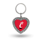 Rico Industries Ncaa Cincinnati Bearcats Metal Rhinestone Heart Keychain