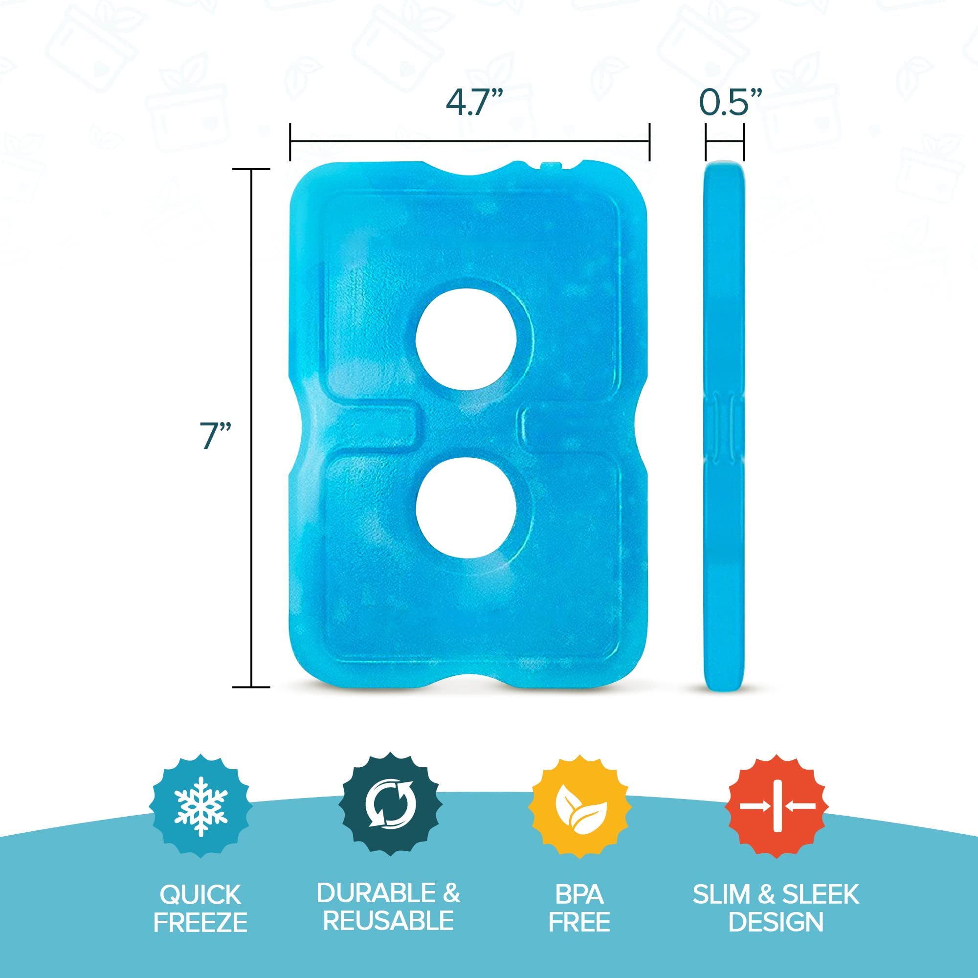 Healthy Packers Ice Packs For Lunch Boxes & Coolers - Freezer Packs - Original Cool Pack | Cooler Accessories For Beach, Camping