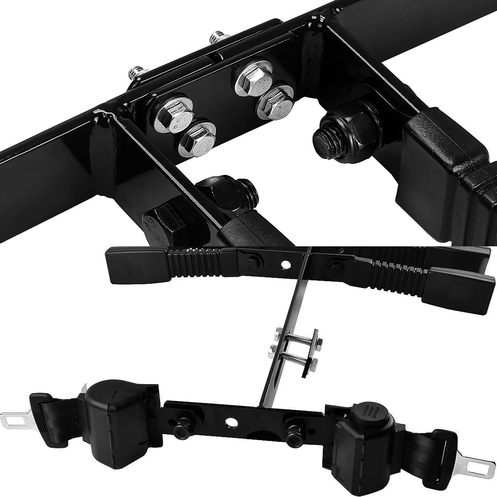 10L0L Golf Cart Belts Bracket Kit, 42 In Retractable Seat Belts For Yamaha, Ezgo Txt & Rxv, Club Car Ds, Club Car Perfect