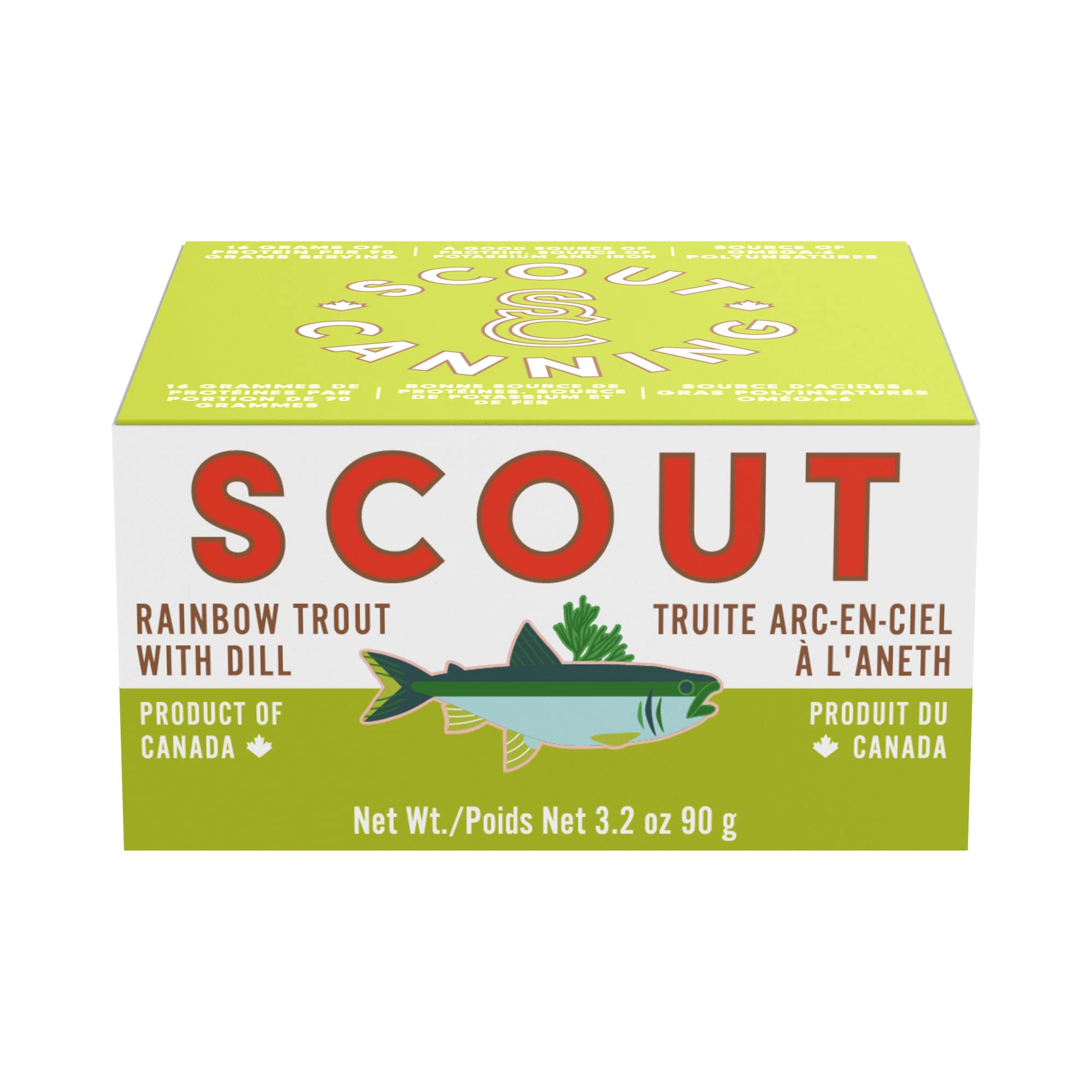 Scout Rainbow Trout With Dill | Responsibly Sourced Seafood Tins | Rainbow Trout In Bpa-Free, Recyclable Cans (Pack Of 1 X 90G T