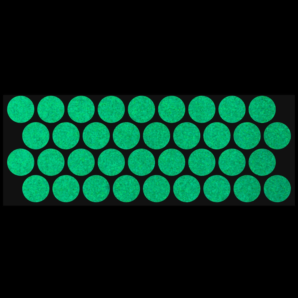 Litemark Reflective Green 1 Inch Circle Sticker Decals For Helmets, Bicycles, Strollers, Wheelchairs And More - Pack Of 36