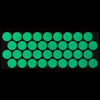 Litemark Reflective Green 1 Inch Circle Sticker Decals For Helmets, Bicycles, Strollers, Wheelchairs And More - Pack Of 36