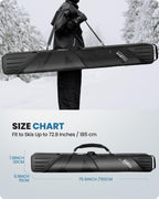 OutdoorMaster Ski Bag with Hard Shell On Both Ends, Ski Bags for Air Travel, Ski Case with Pockets and Removable Shoulder Straps
