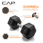 Cap Barbell 45 Lb Coated Hex Dumbbell Weight, New Edition