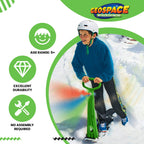 Geospace Original Winter Fun Ski Skooter Sled With Single Led Light: Fold-Up Portable Snowboard Kick-Scooter Sled For Use On Sno