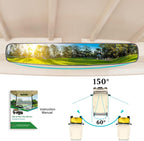 10L0L Newest Golf Cart Mirrors, Folding Side Mirror And Panoramic Rear View Mirror Kit For Yamaha Club Car Ezgo, Eliminate Blind