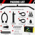 Vavosport Fitness Lat And Lift Pulley System Gym - Upgraded Lat Pull Down Cable Machine Attachments, Loading Pin, Handle And Tri