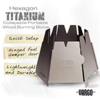 Vargo Titanium Hexagon Wood Stove  Collapsible Portable Wood Burning Stove  Ultra Lightweight Compact Wood Stove For Backpackers
