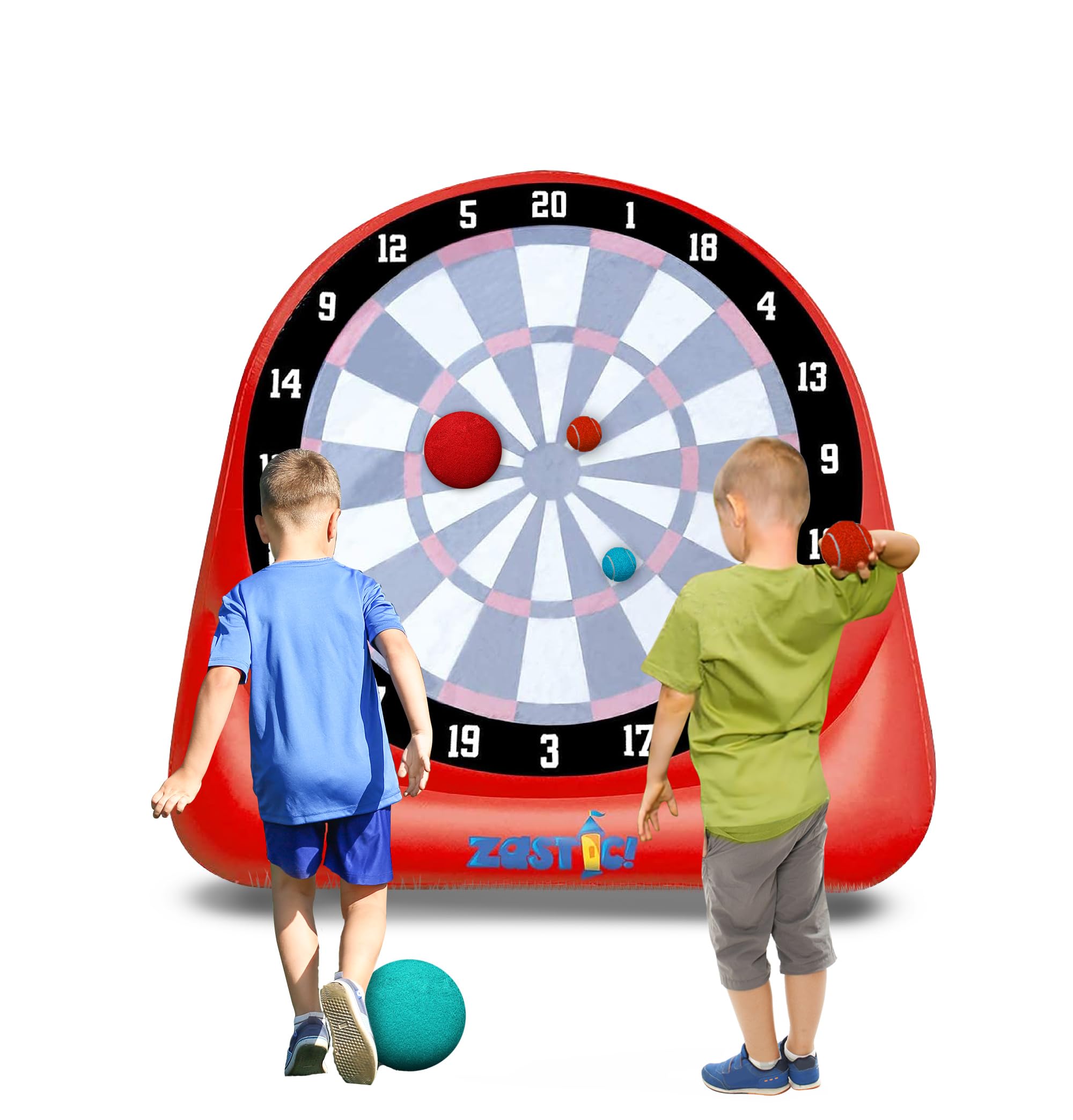 Zastic! The Original Giant 6Ft Tall Inflatable Kick Darts Game  Jumbo Outdoor Soccer Target Board For Back Yard Games Activity