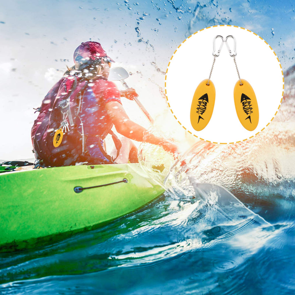 Qkurt 2 Pack Floating Keychain, Glow In The Dark Foam Floating Key Chain Lightweight Key Float Water Sport Accessories For Surfi