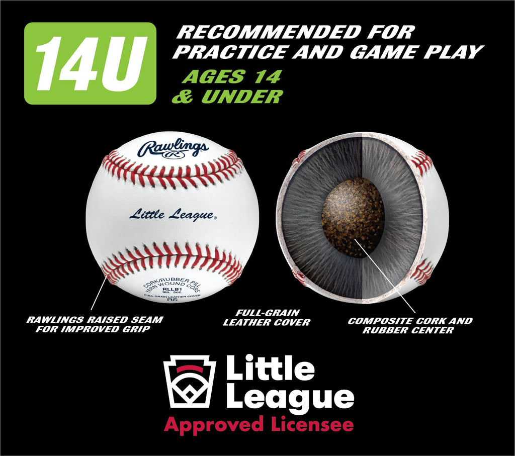 Rawlings  Little League Baseballs  Competition Grade  Rllb1  Youth/14U  12 Count White